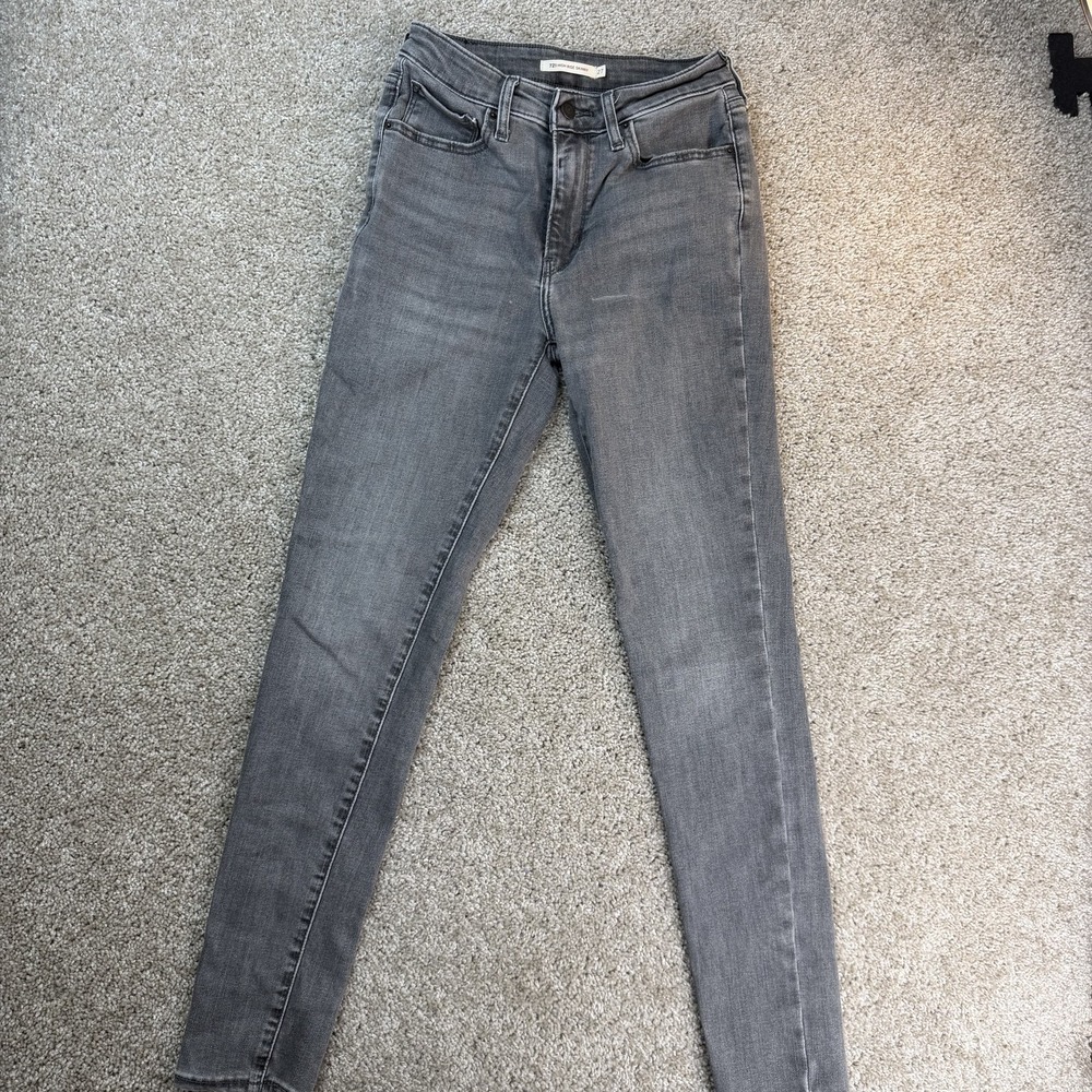 Levi's 721 High Rise Skinny Jeans Womens 27 Gray Med Wash Stretch Denim Pants